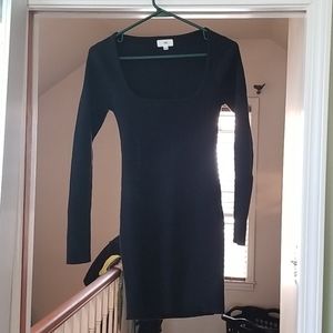 LPA black fitted sweater dress